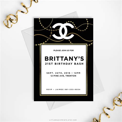 chanel invitation template|chanel themed invitation ideas.